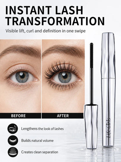 Life girls Waterproof Eyelash Primer Mascara, Lengthening Curling Lash Base, Smudge-Proof Long Lasting Black Brown Eye Makeup
