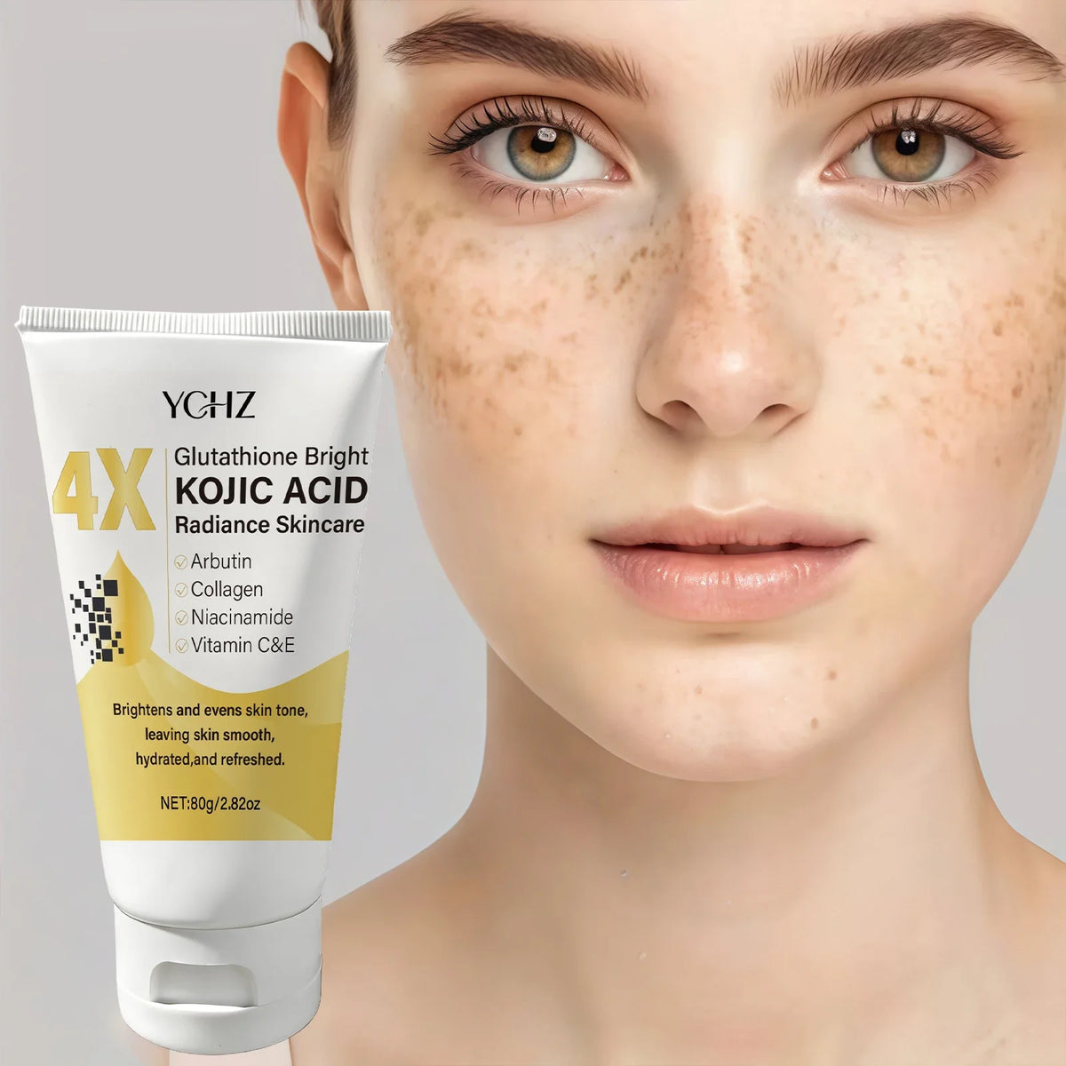 Kojic Acid Face Cream Evens Out Skin Tone, Eliminates Dark Spots and Dullness - Non-Greasy, Suitable for Both Men and Women - Whitening and Moisturizing Cream, for Day and Night Use