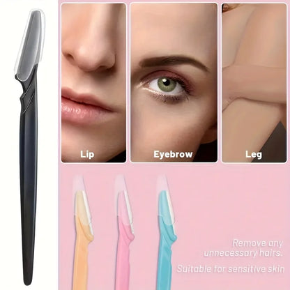3Pcs Women Eyebrow Razor Stainless Steel Curved Blade Portable Household Facial Grooming Accessory