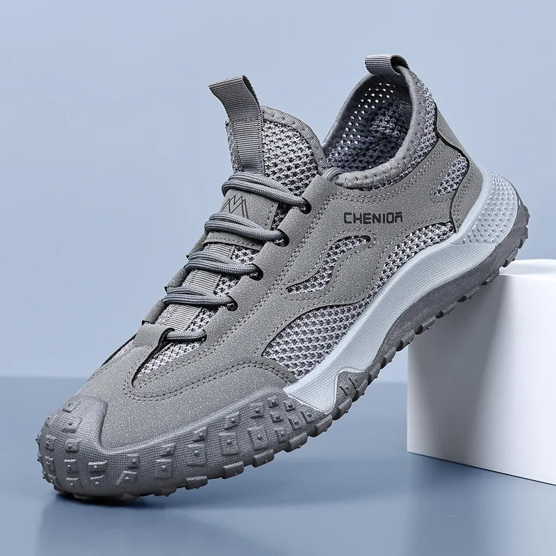 Oulylan Men's Summer Breathable Hollow Mesh Wading Shoes 2026 Outdoor Hiking Climbing Non-Slip Sport Sneakers Size 39-44