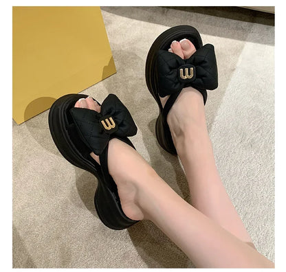 2024 summer New Fashion Women Shoes Slippers Comfortable Platform Shoe High Heels Leisure flower outdoor beach Slipper Women