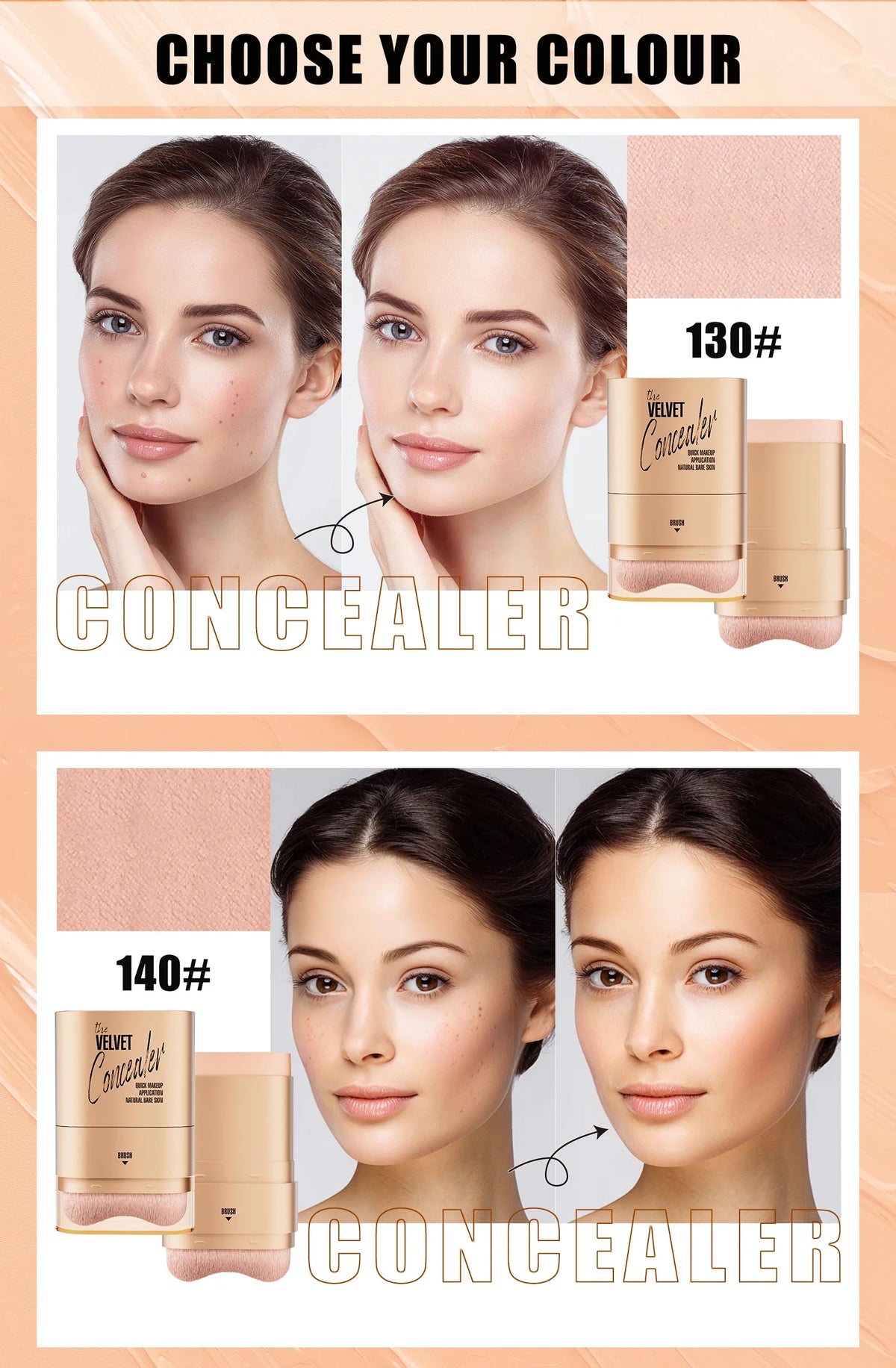 Face Foundation Contour Stick Long-wear Lightweight Brighten Stick Face Concealer Blemish Contouring Beauty Makeup