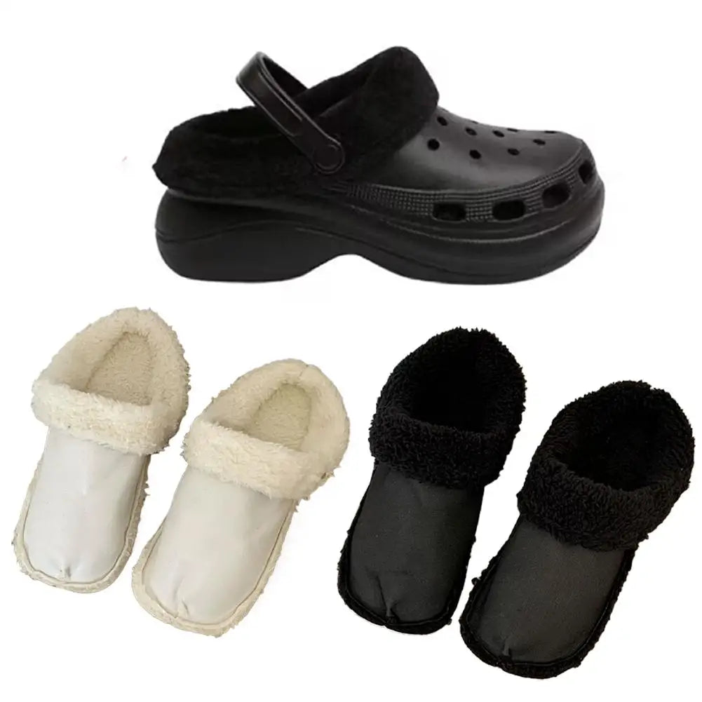 Autumn Winter Plush Liner Warm Hole Shoes With Detachable Thicken Soft Shoe Cover Fashion Versatile Slippers Lining Accessories