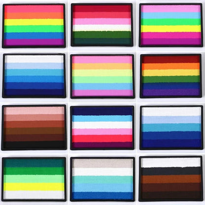 50g Facial and Body Paint Palette,Non-Toxic Rainbow Water-Soluble Body Paint for Rainbow Festival,Cosplay,Party,Art,Stage Makeup