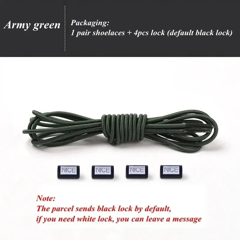 Fashion No Tie Shoelaces Elastic Laces Sneakers Flat Shoe Laces Without Ties Kids Adult Quick Shoelace One Size Fits All Shoes