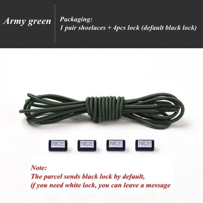 Fashion No Tie Shoelaces Elastic Laces Sneakers Flat Shoe Laces Without Ties Kids Adult Quick Shoelace One Size Fits All Shoes