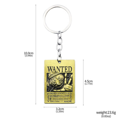 One Piece Luffy Straw Hat Keychain Rotatable Zoro Skull Metal Pendant Role-Playing Decorative Accessories Fan Jewelry Gift
