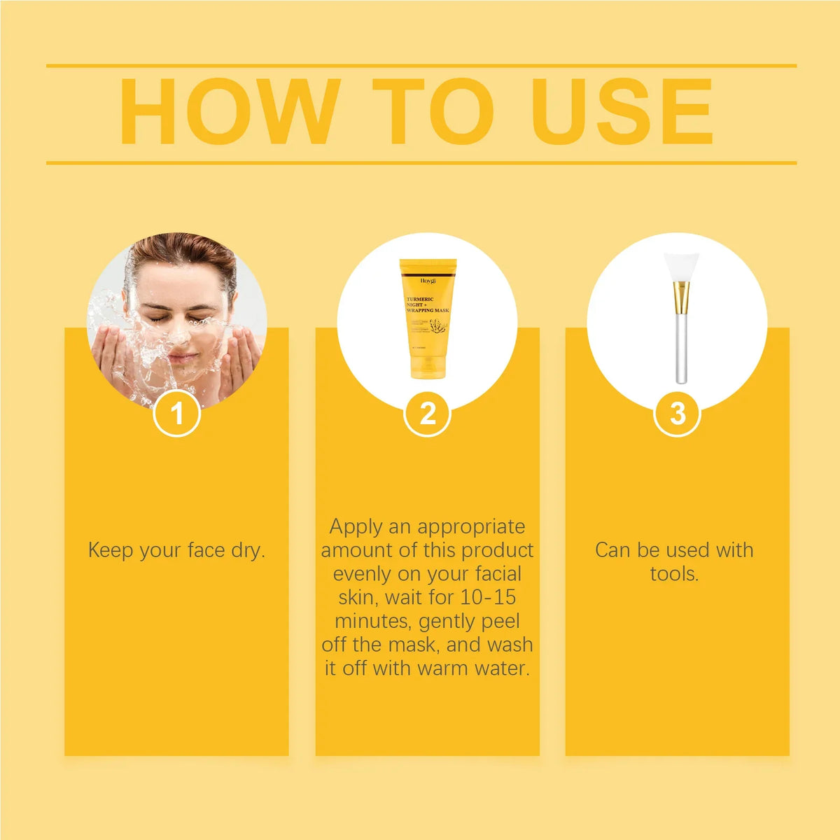 HOYGI Turmeric Collagen Mask Cleansing Pore Improves Spots Gentle Exfoliation Brightening Dullness Smoothing Peel-off Mask 75g