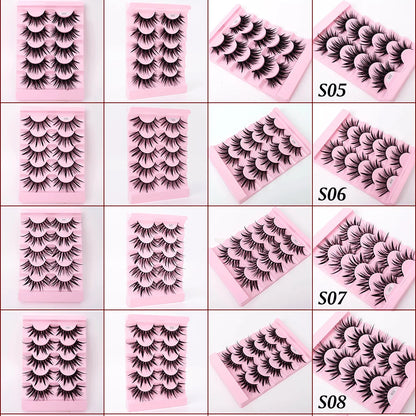 Yiernuo 1/5 Pairs Cosplay Anime Eyelashes Manga Lashes Dramatic Fairy Clusters Lashes Wet Look Lashes