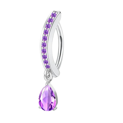 1PC Stainless Steel 14G Dangle Belly Button Ring for Women Heart Bow Reverse Hoop Clicker Navel Rings Body Piercing Jewelry