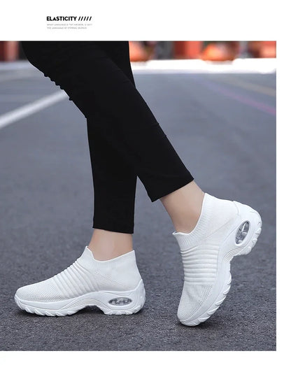Women Sneakers Summer Fashion Black Sports Casual Shoes Breathable Mesh Lightweight Air Cushion Non-Slip Running Shoe Zapatillas