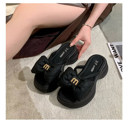 2024 summer New Fashion Women Shoes Slippers Comfortable Platform Shoe High Heels Leisure flower outdoor beach Slipper Women