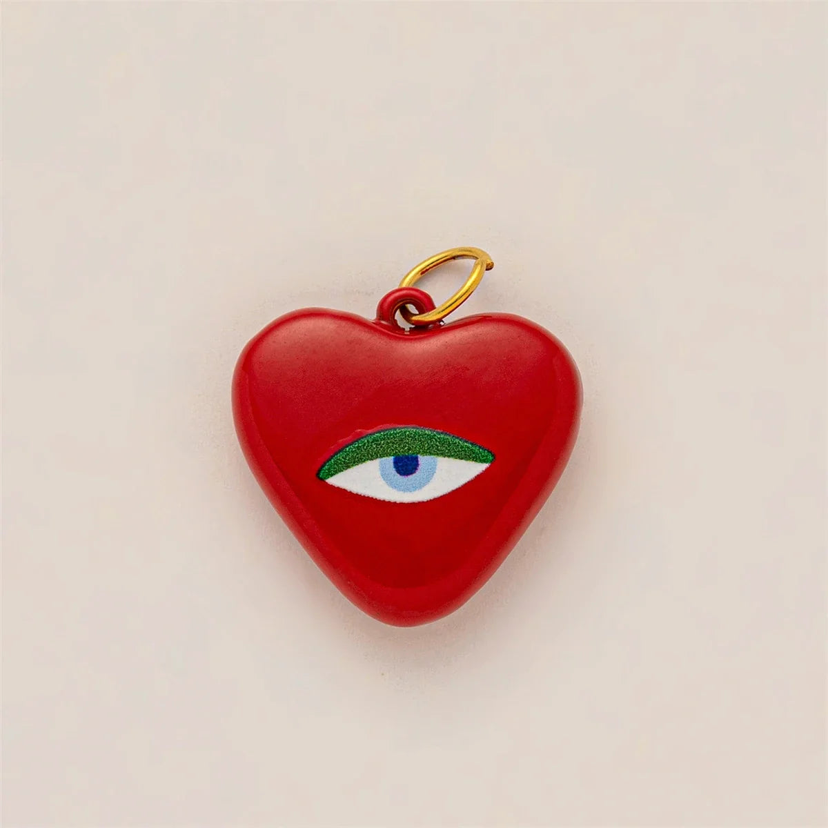 Colorful dopamine pendant necklace, heart-shaped sun, white dove, small snake, gold-plated and color preserving