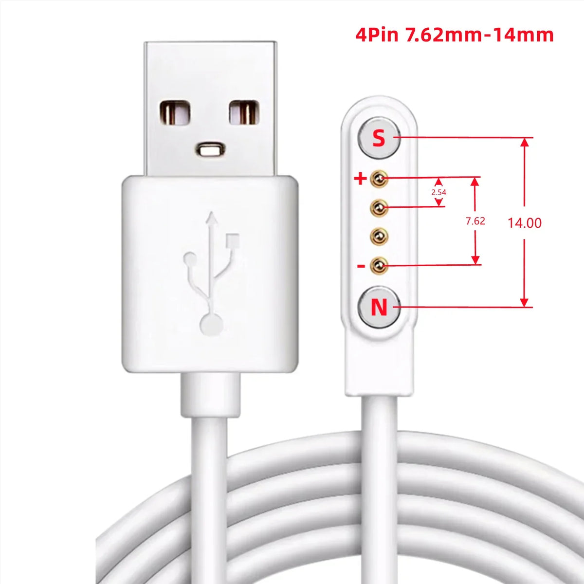 2Pin 4Pin 5Pin Magnetic Charging Cable USB to Pogo Pin for Smart Watch Earphone Wristband 60cm 5V Magnetic Dock Charger Adapter