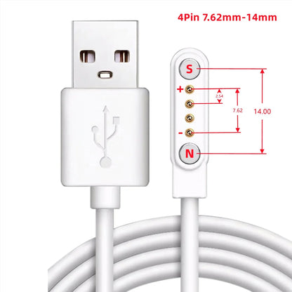 2Pin 4Pin 5Pin Magnetic Charging Cable USB to Pogo Pin for Smart Watch Earphone Wristband 60cm 5V Magnetic Dock Charger Adapter