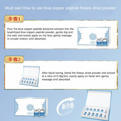 Facial Blue Copper Peptide Antioxidant Freeze-Dried Powder Essence Kit Repair Skin Moisturizing Rejuvenating Skin Care