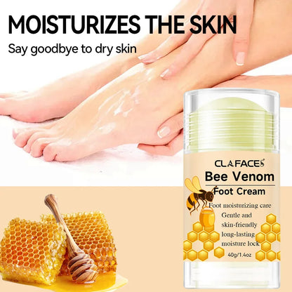 Bee Venom Fast Repair Foot Cream, Deeply Moisturizes Dry Cracked Feet, Exfoliates and Moisturizes Heel Care Stick, Quickly Sooth