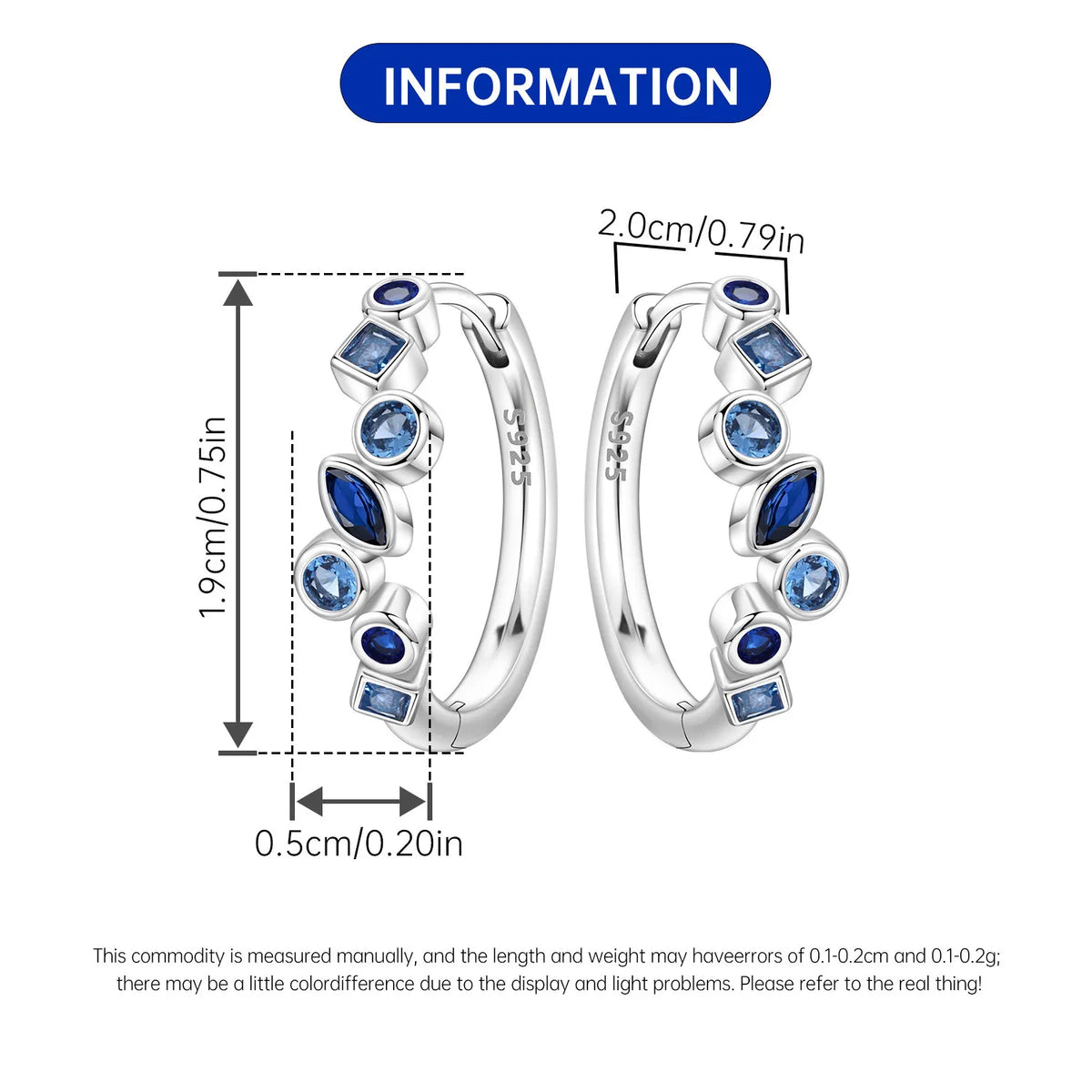 PANPOKI S925 Sterling Silver Purple Zircon Series Earrings Hoop Earrings For Women Jewelry Original Party Trendy Gifts
