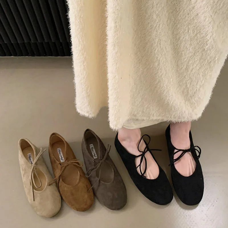 Fashion Butterfly-Knot  Women Flats With Shoes Casual Female Soft Footwear Round Toe Ladies Flats Slip On Shoes
