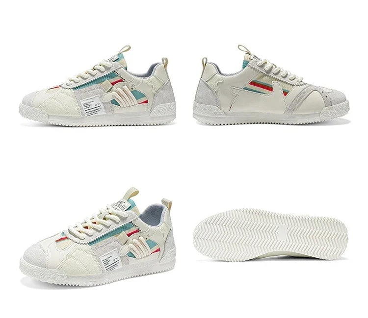 Large Size Men's White Sneakers Autumn Comfortable Non Slip Running Shoes Luxury Soft Sole Fashion Lace Up Outdoor Casual Shoes