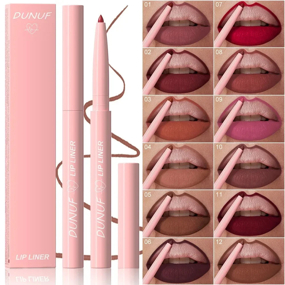 Lip Liner Pencil Long-Lasting Matte Creamy Plumping Lip Stain Waterproof Natural Nude Brown Slim Lip Liner Makeup