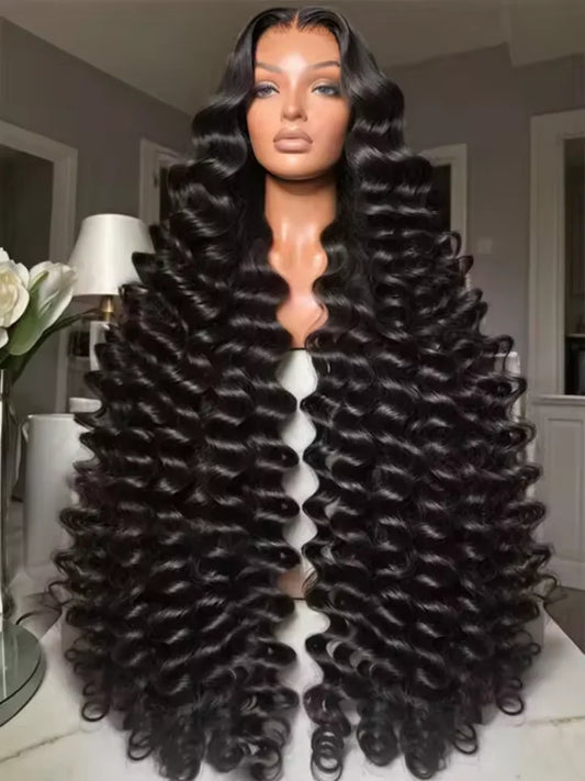 Loose Deep 13x6 Lace Front Human Hair Wig 30 40 Inches Brazilian Water Deep Wave 13x4 HD Lace Frontal Wig Curly Wigs For Women