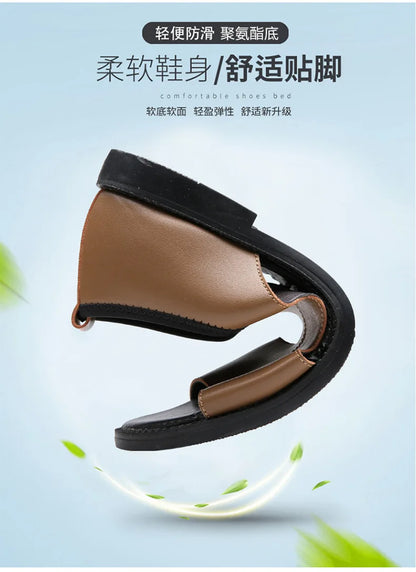Brand Man Sandals Designer Fashion Leather Casual for Men Summer Comfortable Beach Slippers Outdoor Non-slip Men Sandalias 2026