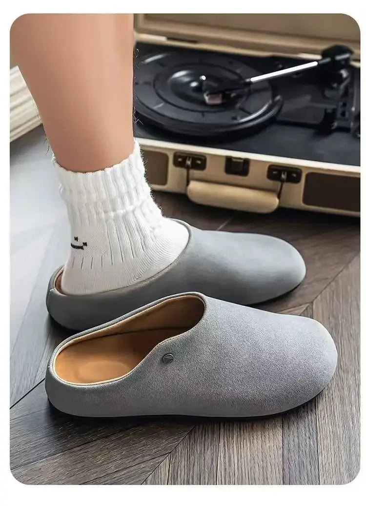 Unisex Closed Toe Mule Slippers Spring Autumn Slip On Soft Sole Casual Shoes for Outdoor Office Home