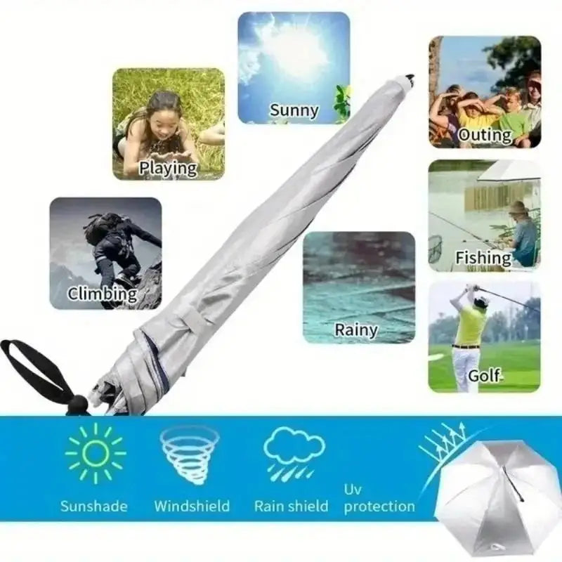 Foldable Head Umbrella Hat Windproof Fishing Head Wearing Sunshade Rain Gear Outdoor Portable Umbrella Camping Beach Head Hats