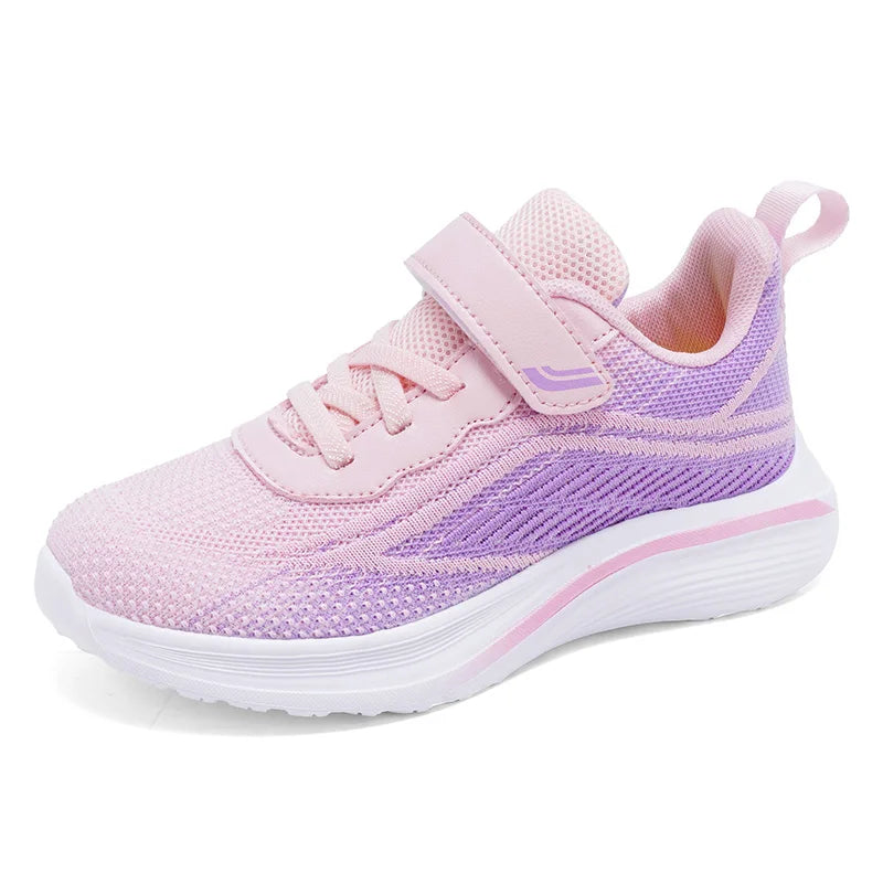 Knit Girls Tenis Sneaker Children Shoes 4-12 Years Lightweight Soft Platform Kids Casual Shoes Sports Sneaker for Girls