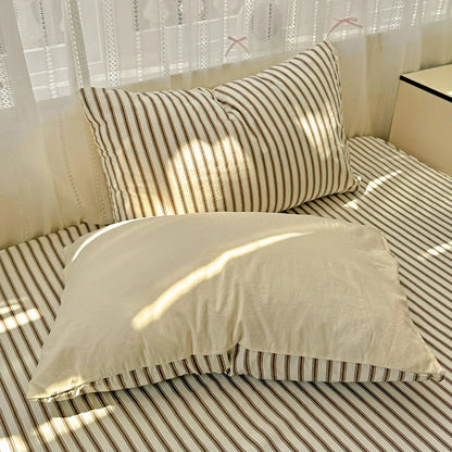 Ins Style Stripes Bedding Duvet Cover Set with Pillowcase bed sheet Full Size Bed Linen Quilt Cover Set Queen/King Double Single