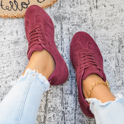 Women's Casual Flat-soled Non-slip Wear-resistant Sport Shoes Spring Autumn Round-toe Soft and Comfortable Women Single Shoes