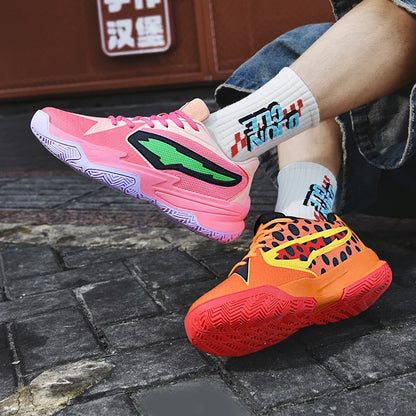 Men's Athletic Basketball Sneakers Breathable Cushioning Non-Slip Wearable Gym Training Running Shoes for Men And Women
