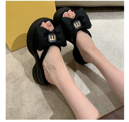 2024 summer New Fashion Women Shoes Slippers Comfortable Platform Shoe High Heels Leisure flower outdoor beach Slipper Women