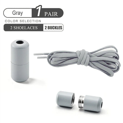 Elastic No Tie Shoelaces Semicircle Shoe Laces For Kids and Adult Sneakers Shoelace Quick Lazy Metal Lock Laces Shoe Strings