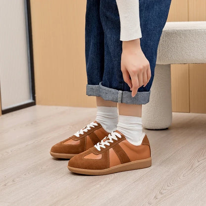 AIYUQI Women's Sneakers 2026 New Genuine Leather Ladies Moral Training Shoes Casual Spring Flat Shoes Women