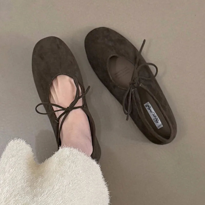 Fashion Butterfly-Knot  Women Flats With Shoes Casual Female Soft Footwear Round Toe Ladies Flats Slip On Shoes