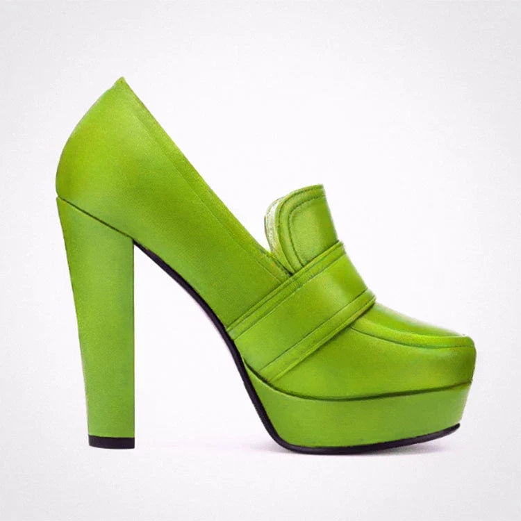 Round Toe High Heel Belt Buckle Women Single Shoes 2024 New Black Brown Spring  Autumn Waterproof Platform High Heels Size 34-43