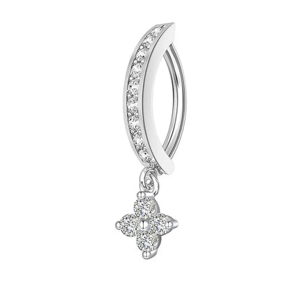 1PC Stainless Steel 14G Dangle Belly Button Ring for Women Heart Bow Reverse Hoop Clicker Navel Rings Body Piercing Jewelry