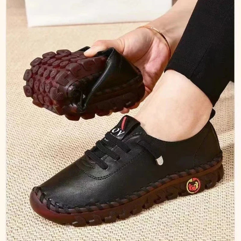 Sneakers Women's Shoes Loafers Lace Up Leather Flat New Spring Casual comfortable Mom Shoe Mujer Zapatos Chaussure Femme