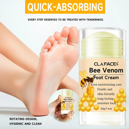 Bee Venom Fast Repair Foot Cream, Deeply Moisturizes Dry Cracked Feet, Exfoliates and Moisturizes Heel Care Stick, Quickly Sooth