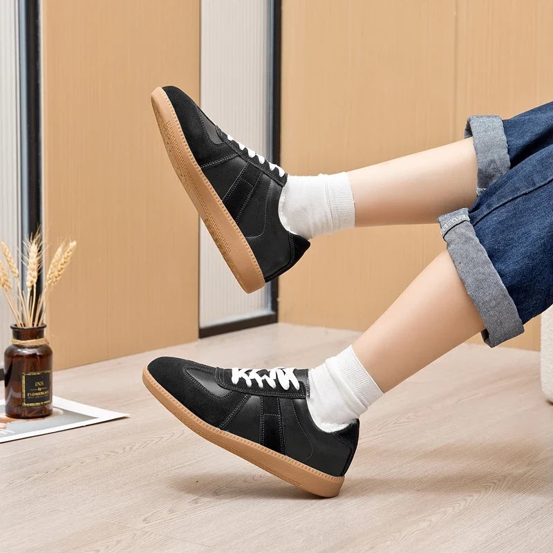 AIYUQI Women's Sneakers 2026 New Genuine Leather Ladies Moral Training Shoes Casual Spring Flat Shoes Women