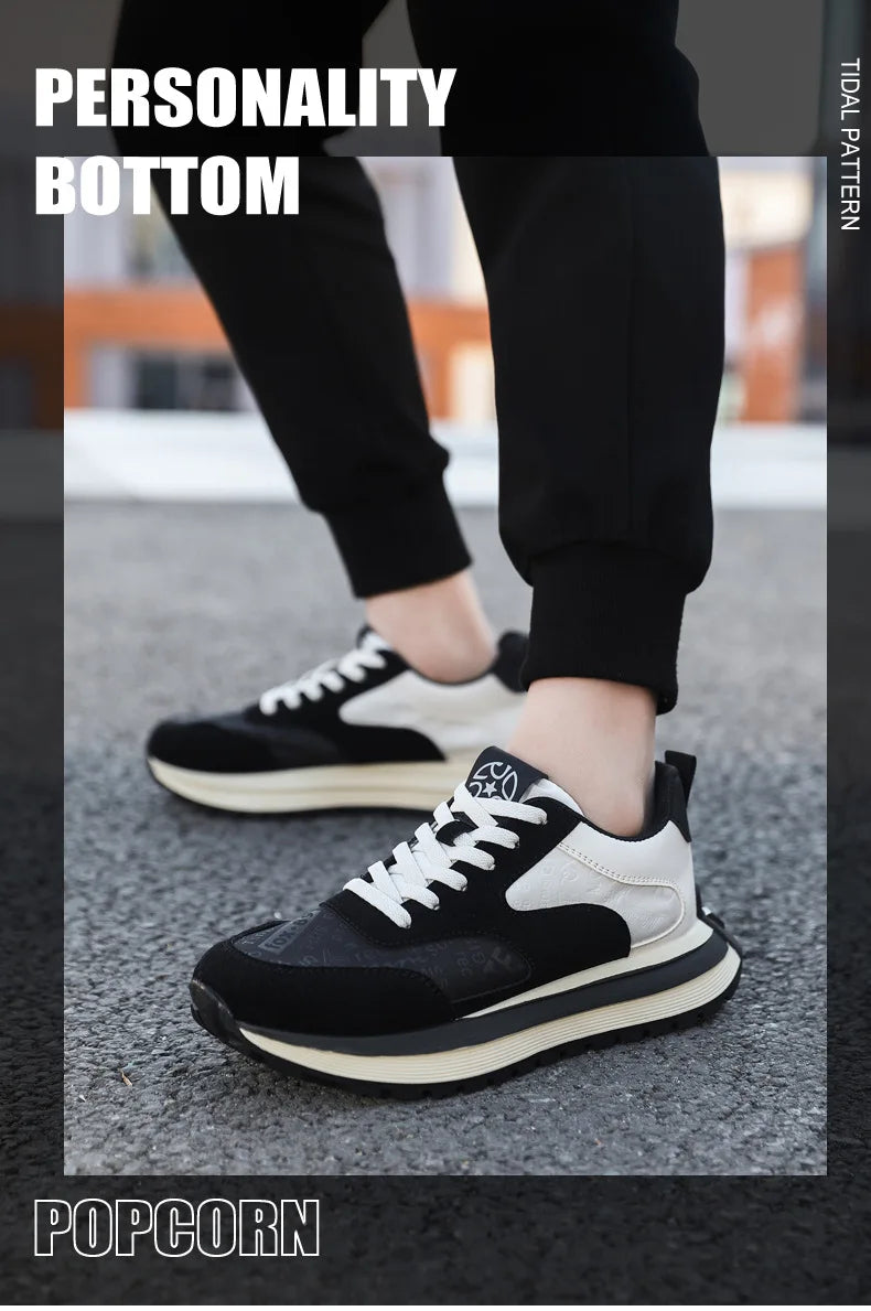 Men Shoes 2025 Spring Autumn New Fashion Comfortable Height Increase Casual Running Shoes Breathable Non Slip Platform Sneakers