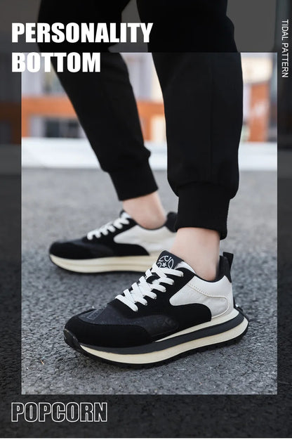 Men Shoes 2025 Spring Autumn New Fashion Comfortable Height Increase Casual Running Shoes Breathable Non Slip Platform Sneakers