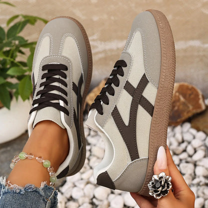 Women Sneakers 2026 Fashion Casual Flats Vulcanize Shoes Round Toe Lace Up Comfortable Flat Shoes for Women Zapatos De Mujer
