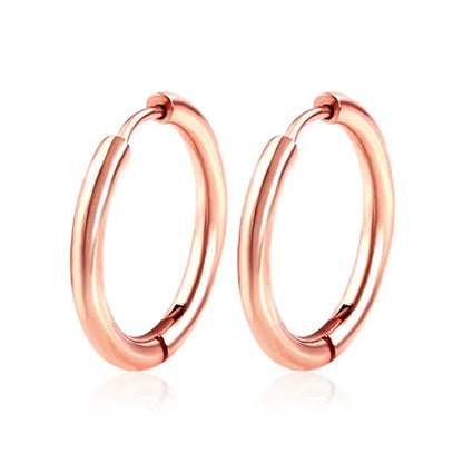 1 Pair Women/Man Stainless Steel Small Hoops Earring Piercing Ear Cartilage Tragus Simple Thin Circle Anti-allergic Ear Buckle