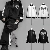 Gothic Subculture Hip-hop Sweatshirts Women Autumn Turtleneck Hoodie Coats Harajuku Loose Versatile Daily Jackets Zip Up Clothes