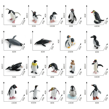 Realistic Mini Ocean Animal Figurines Plastic Marine Sea Creatures Whale Shark Dolphin Turtle Penguin Model Playset Gift for Kid