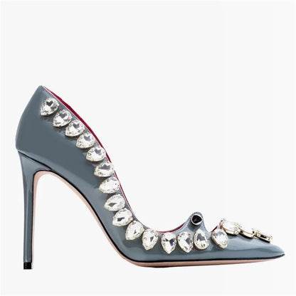 2026 Runway Women Pumps Crystal Metal Decoration High Heels Sandals For Women Luxury Designer Nightclubs Banquets Female Shoes