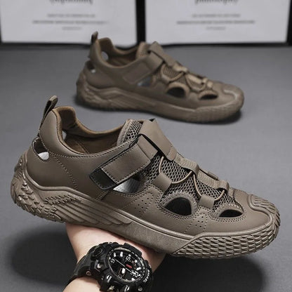 Large Size Sandals for Men, 2026 New Style, Trendy, Versatile, Casual Sports Sandals, Soft-Soled Hollow Beach Shoes for Men